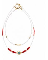 Nuvv Collection - Evil Eye Beaded Necklace - Lyst