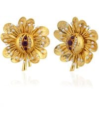 Milou Jewelry - Antique Flower Earrings - Lyst