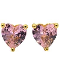 Sophelia - Tourmaline Heart October Birthstone Stud Earrings - Lyst