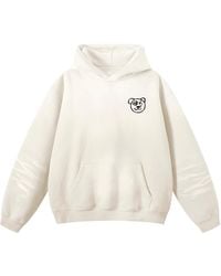 X Ilona Blue - Neutrals Graffiti Teddy Bear Cotton Cream Vintage Wash Hoodie - Lyst