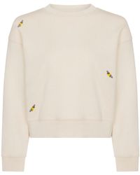 INGMARSON - Bee Embroidered Cropped Sweatshirt Ecru Women - Lyst