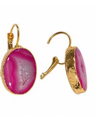 By Ozge - Radiant Energy Druzy Agate-Plated Drop Earrings - Lyst