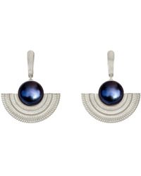Zoe & Morgan - Adella Black Pearl Earrings Silver - Lyst