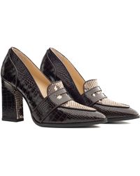 Rosamund Muir London - Neutrals Annabel Crocodile Print & Snake Print Loafers - Lyst