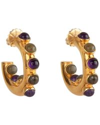 Bounkit - Nicole Hoops Amethyst & Labradorite - Lyst