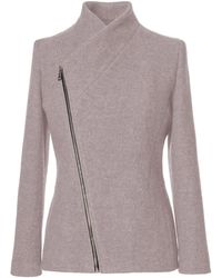 Jana Coshè - Ash Of Wool Jacket With Asymmetric Zip – Handmade From Italian Virgin Wool - Lyst