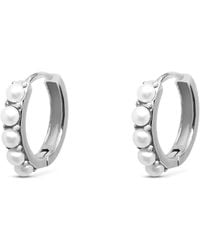 Clemence Wren - Freshwater Pearl Contemporary Hoop Earrings - Lyst