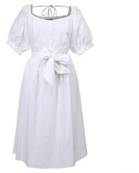 Smart and Joy - Puffy Sleeves Fit-And-Flare Blouse-Dress - Lyst