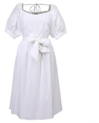 Smart and Joy - Puffy Sleeves Fit-And-Flare Blouse-Dress - Lyst