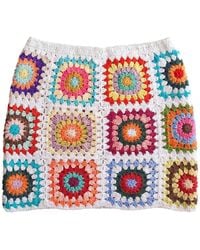 Ana Chic - Sunburst Granny Square Handmade Crochet Mini Skirt - Lyst