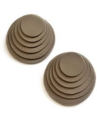 WAIWAI - Neutrals Layered Leather Studs Taupe - Lyst