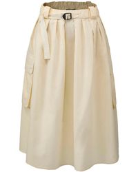 Smart and Joy - Neutrals Flared Cotton Skirt - Lyst
