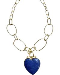 Rare Matters Jewelry - Luxe Lapis Lazuli Heart Pendant Necklace - Lyst