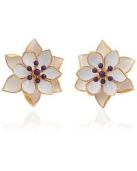 Milou Jewelry - Lotus Flower Earrings - Lyst
