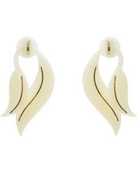 Gissa Bicalho - Acrylic Handmade Earring Leaf Deco Cream - Lyst