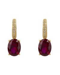 LÁTELITA London - Alexandra Oval Drop Earrings Ruby - Lyst