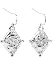 Seven Saints - Cancer Vintage-Style Dangle Earrings, Rhodium Plated - Lyst