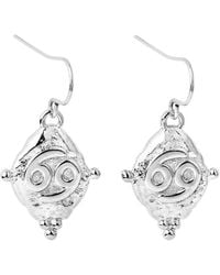 Seven Saints - Cancer Vintage-Style Dangle Earrings, Rhodium Plated - Lyst