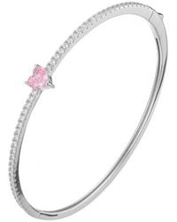 Lioness by Tf - Amora Heart Bracelet Rhodium-Plated, Solid Sterling - Lyst