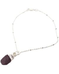 Harfi - Raw Garnet January Birthstone Charm Bracelet - Lyst