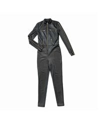 Circular Path - Vegan Leather Zipper Jumpsuit - Lyst
