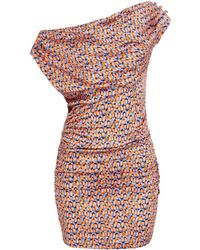 JAAF - Off-shoulder Draped Dress In Groovy Print - Lyst