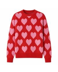 Yumi' - Heart Intarsia Relaxed Jumper - Lyst