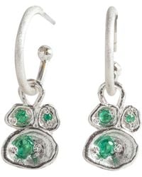Claire Hill Designs - Emerald Lichen Hoop Earrings - Lyst