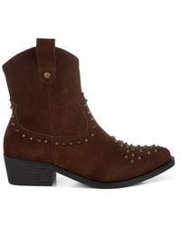 Rag & Co - Hira Studs Embellished Cowboy Boots - Lyst
