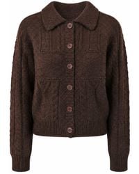 Yumi' - Cable Knit Boxy Jacket - Lyst