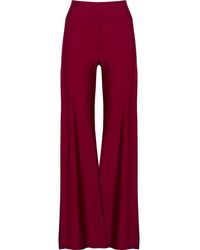 ANTONINIAS - Cleo High Waisted Stretch Wide Leg Pants With Side Slit - Lyst