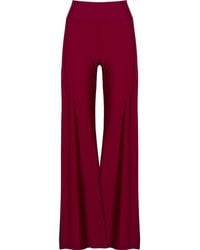 ANTONINIAS - Cleo High Waisted Stretch Wide Leg Pants With Side Slit - Lyst