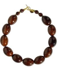 Edgar Navarro Jewelry - Navarro Oval Ceramic Statement Necklace With Jasper Stones And-Plated Details - Lyst