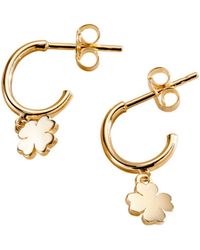 Posh Totty Designs - Four Leaf Clover Charm Earrings - Lyst