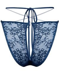 MONIQUE MORIN LINGERIE - Rush Bikini Ouvert Dark Denim - Lyst