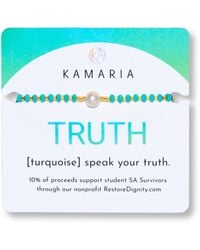 KAMARIA - Lumira Mini Pearl & Gemstone Adjustable Bracelet With Miyuki Beads - Lyst