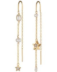 Scream Pretty - Pearl And Star Mismatched Threader Earrings - Lyst