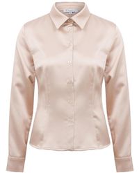 Maan Istanbul - Slim Fit Satin Cream Shirt - Lyst