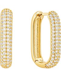 Nazzar - Bold Pave U Hoop Earrings - Lyst