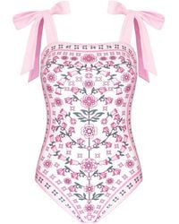 Jessie Zhao New York - Blossom Reversible One-Piece Swimsuit - Lyst