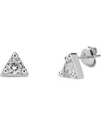 Spero London - Triangle Sterling Stud Earring - Lyst