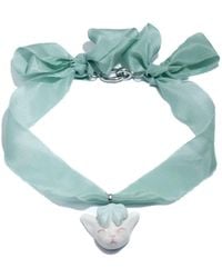 H2 Studio - Angry Puss Summer Silk Necklace Bowtie Cat - Lyst