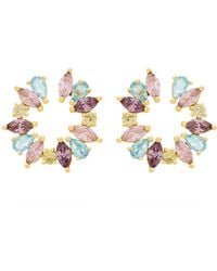 Lavani Jewels - Rose Goldplated & Multicoloured Amal Earrings - Lyst