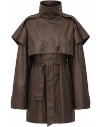 FRONT ROW SHOP - Lisa Cape Trench Dark Cherry - Lyst