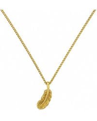 Angel Barocco - Tone Sterling Feather Pendant Necklace - Lyst