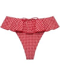 Montce - Micro Gingham Tamarindo Ruffle Bikini Bottom - Lyst