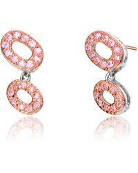 Genevive Jewelry - Sterling Cubic Zirconia Double-O Earrings - Lyst