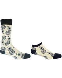 Peper Harow - Made in England - Neutrals Paisley Cream Luxury Crew & Trainer Socks Bundle - Lyst