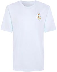 INGMARSON - Floral Embroidered T-Shirt Sky - Lyst