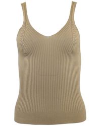 Theo the Label - Neutrals Eos Ribbed V-tank - Lyst